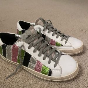 P448 leather printed sneakers